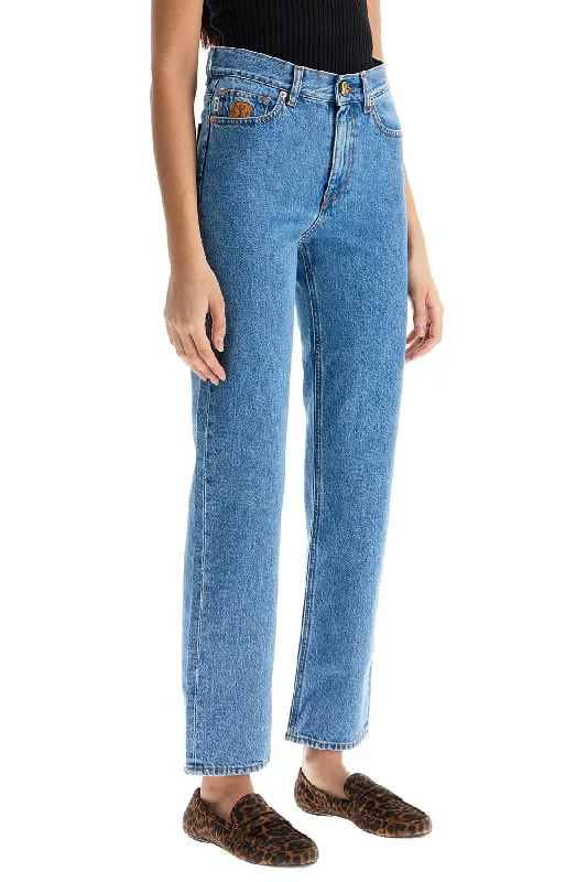 women's dress pantsBlaze Milano Light Blue Cotton Jeans With Distinctive Embroidery