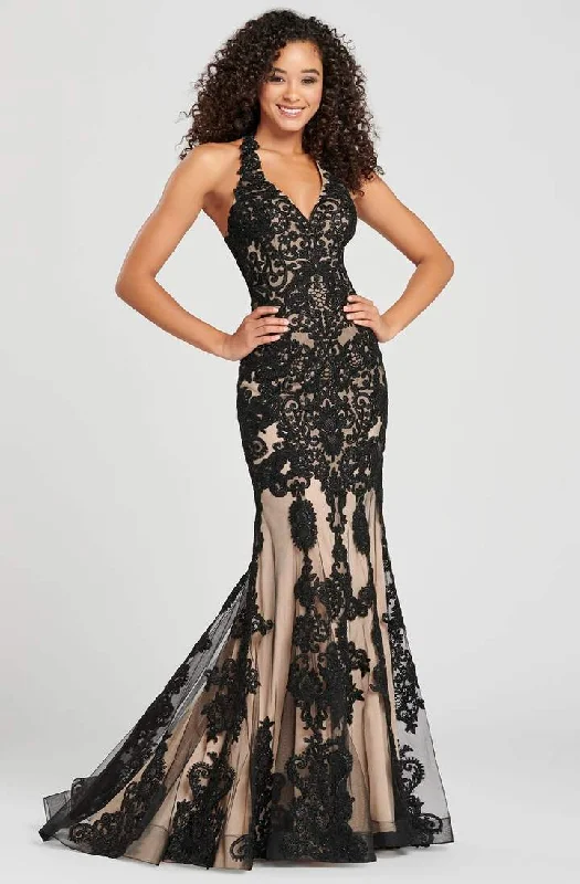 Formal Dress for Sustainable FashionColette By Daphne - CL12071SC Halter V-Neck Lace Mermaid Gown