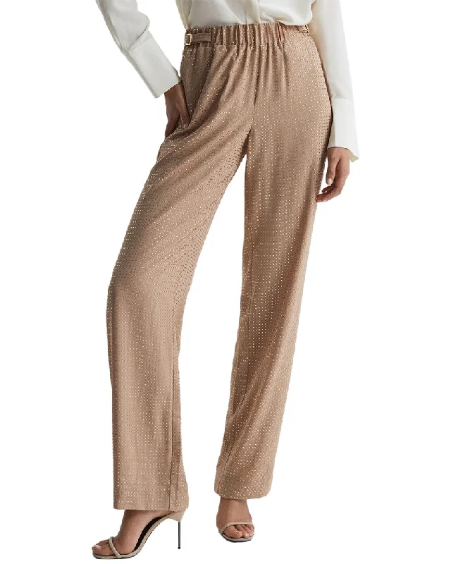 women's clubbing pantsReiss Arielle Wide Leg Embellished Trouser