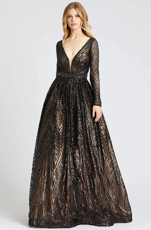 Formal Dress for Vintage ThemesMac Duggal Ballgowns - 67103H Long Sleeve Sequin Formal Gown