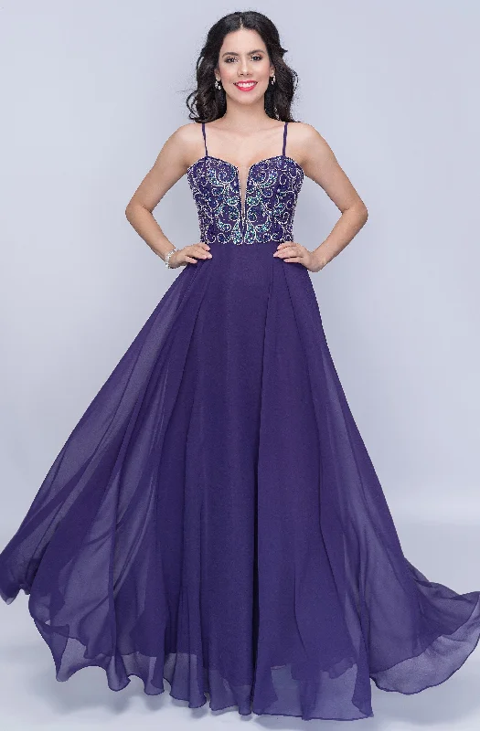 Formal Dress for Urban ThemesNina Canacci - 6509SC Beaded Plunging Sweetheart A-Line Chiffon Gown