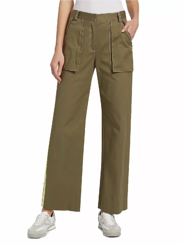 women's breathable pantsIsa Cargo Pants In Dark Olive