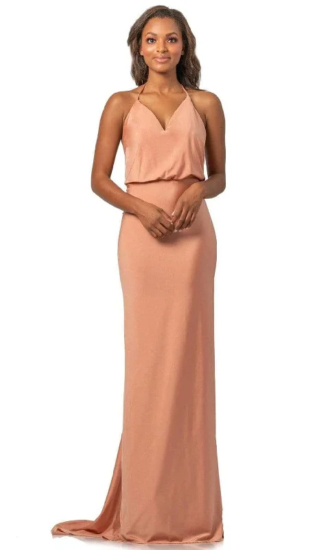 Formal Dress for PromsJohnathan Kayne - 2059SC V-Neck Ruched Back Blouson Gown