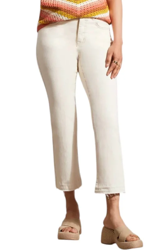 women's linen pantsSophia Micro Flare Jeans In Ecru