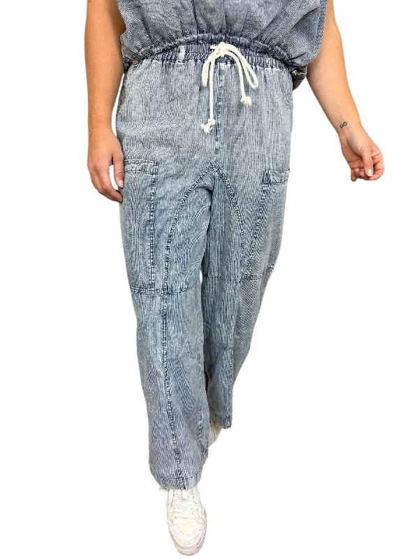 women's moisture-wicking pantsAspen Pinstripe Pants In Denim