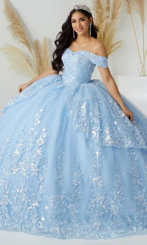 Formal Dress for Science AwardsQuinceanera Collection 26035C - Long Sheer Caped Ballgown