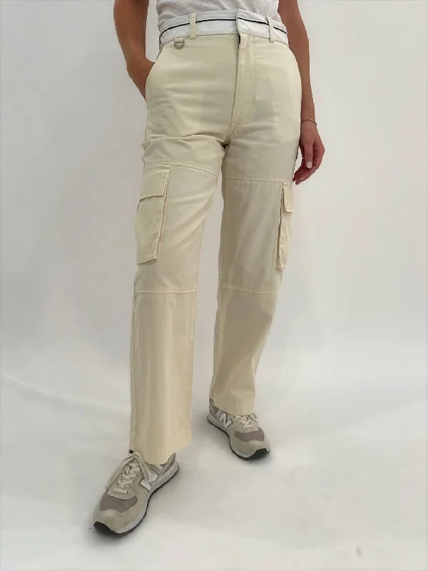 women's chic pantsAddie Reversed Waistband Pant In Ivory