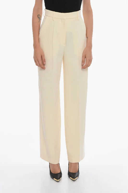 women's lace-up pantsNanushka Bouclé-textured LANAI Tailored Pants with High Waist