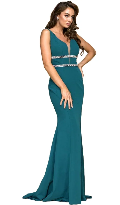 Formal Dress for Cruise Ship EventsNox Anabel - Embellished V-Neck Mermaid Gown A076SC