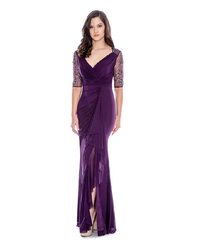 Formal Dress for Bat MitzvahsDecode 1.8 - 183213SC V Neck Side Draped Ruched Gown