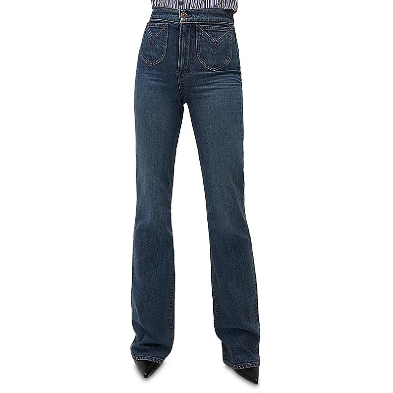 women's retro pantsCrosbie Womens High Rise Denim Wide Leg Jeans