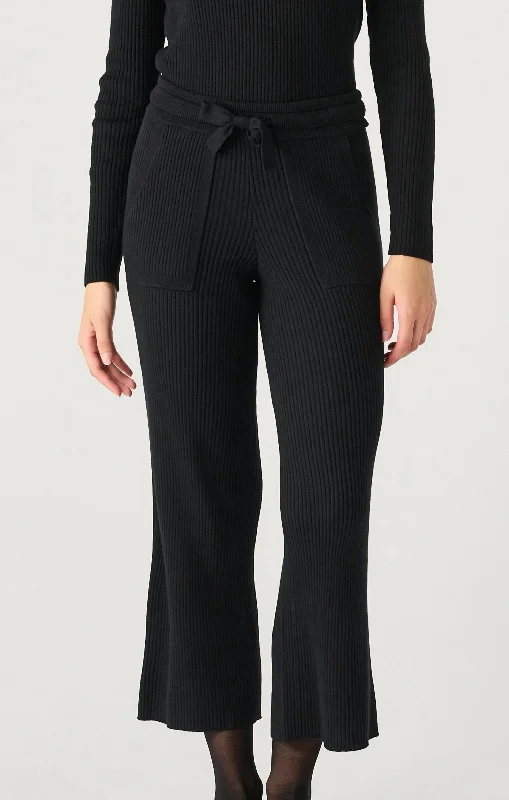 women's bridal pantsRibbed Sweater Pants In Black