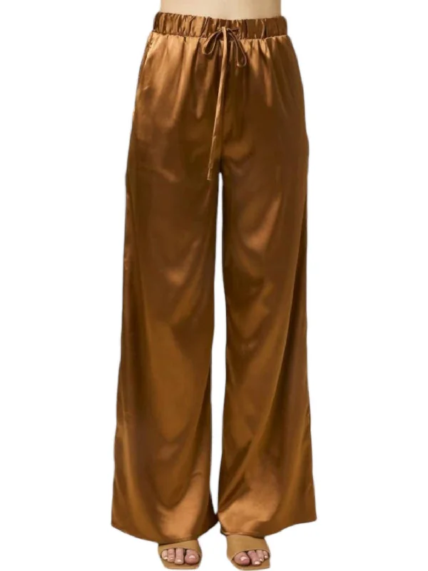 women's thermal pantsSatin Pocket Pants In Copper