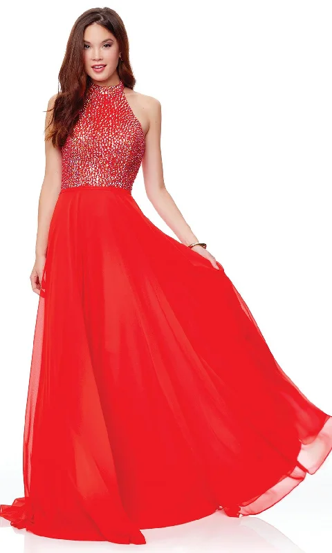 Formal Dress for Oscar NightsClarisse - Rhinestone Beaded Bodice Open Back Chiffon Gown 3750