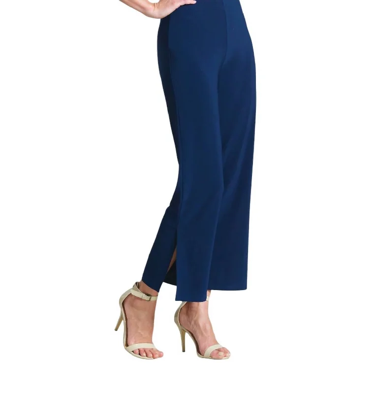 women's ankle-length pantsSignature Side Slit Ankle Pant In Navy