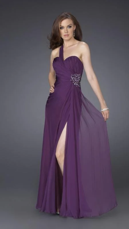 Formal Dress for DebutantesLa Femme - Sleeveless Open Back Shoulder Strap Gown 15247