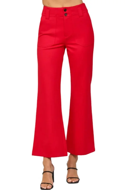 women's thermal pantsFlare Pants In Red