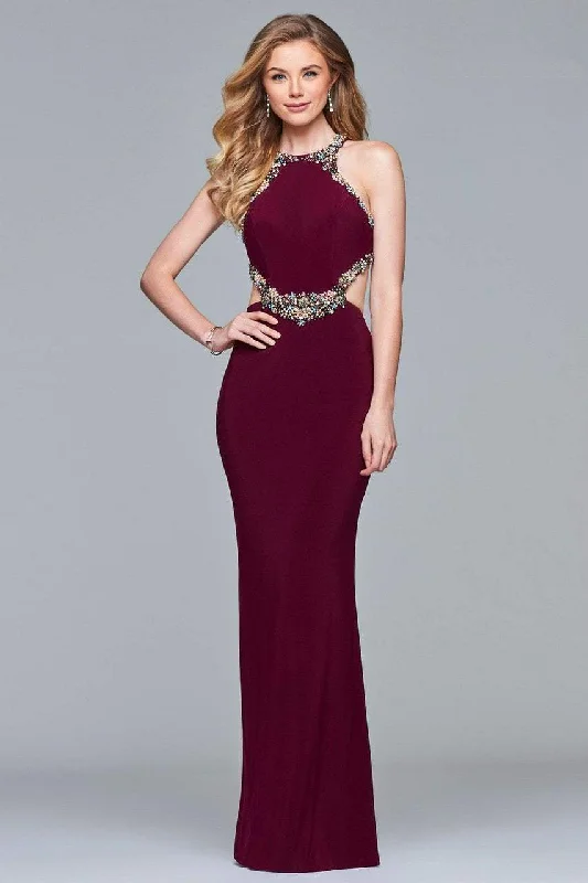 Formal Dress for Eco-Friendly ThemesFaviana - s10026SC Sleeveless Embellished Cutout Column Gown