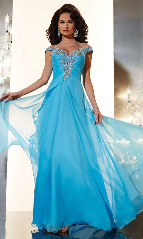 Classic Formal Dress StylesPanoply - 14636SC Pleated Gown Flowy Long Dress