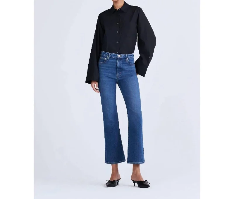 women's bell-bottom pantsHigh Rise Crop Flare Jeans In Mercer