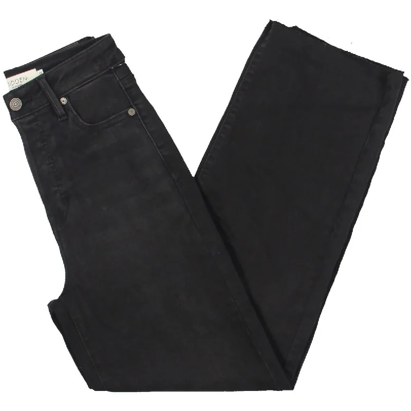 women's casual pantsWomens Front Buttons Pockets Wide Leg Jeans