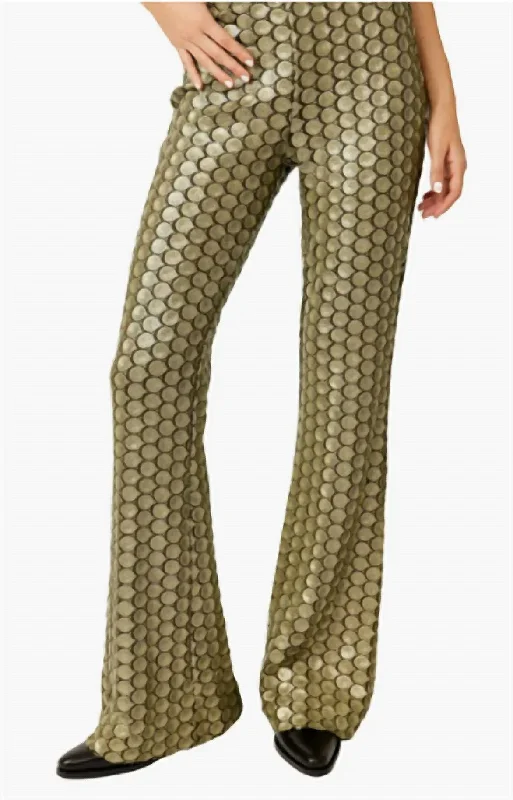 women's embroidered pantsWilder Days Sequins Flare Pant In Rocker Olive