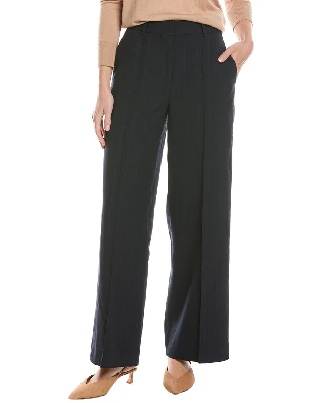 women's plus-size pantsReiss Willow Pinstripe Wide Leg Wool-Blend Pant