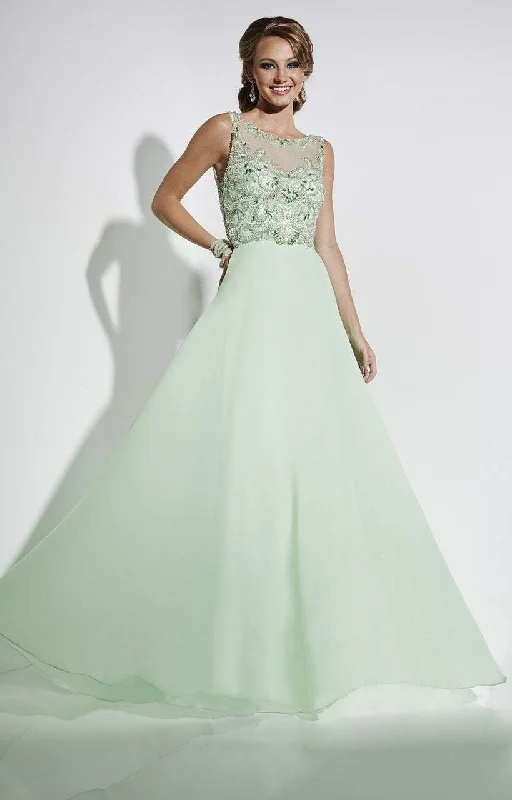 Formal Dress for Historical ReenactmentsStudio 17 - 12571SC Sleeveless Illusion Tulle A-Line Gown