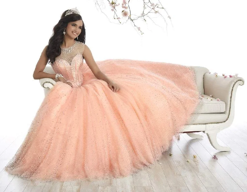 Formal Dress for Talent ShowsQuinceanera Collection - 26866SC Illusion Neck Tulle Ballgown