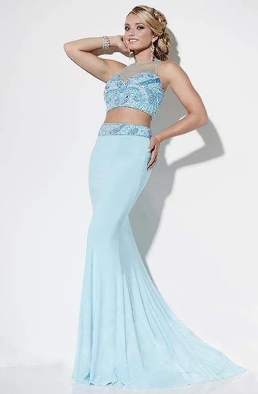 Formal Dress for International EventsStudio 17 - 12564SC Illusion Halter Two Piece Beaded Gown