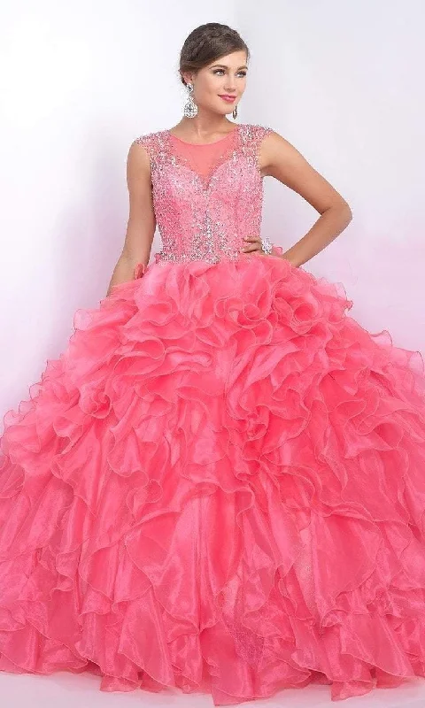 Formal Dress for Runway ShowsBlush by Alexia Designs - Q160SC Jeweled Illusion Ruffled Ballgown