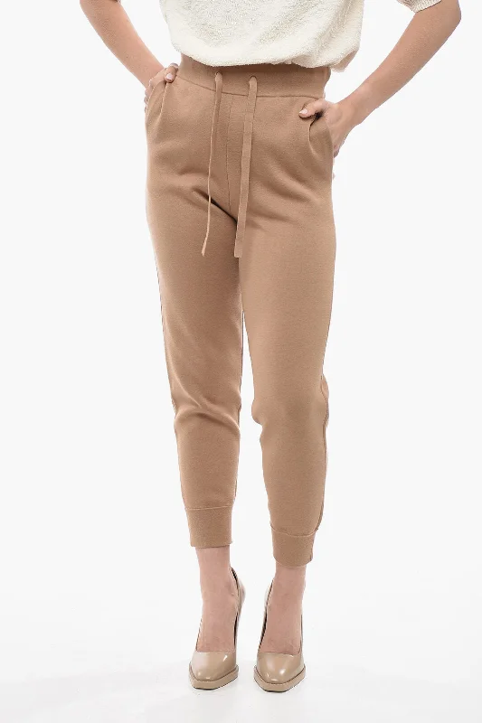 women's active pantsBurberry Cashmere Blend Sweatpants With Cuffs