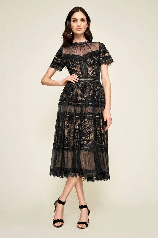 Formal Dress for Historical ReenactmentsTadashi Shoji AWI17173MD - Laced Illusion Formal Dress