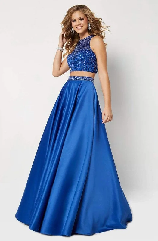 Formal Dress Trends 2023Studio 17 - 12673SC Scoop Back Two Piece Lattice Gown