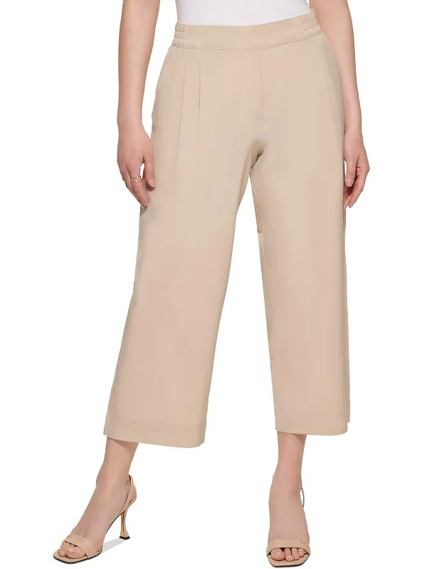 women's convertible pantsWomens Pleated Cropped Wide Leg Pants