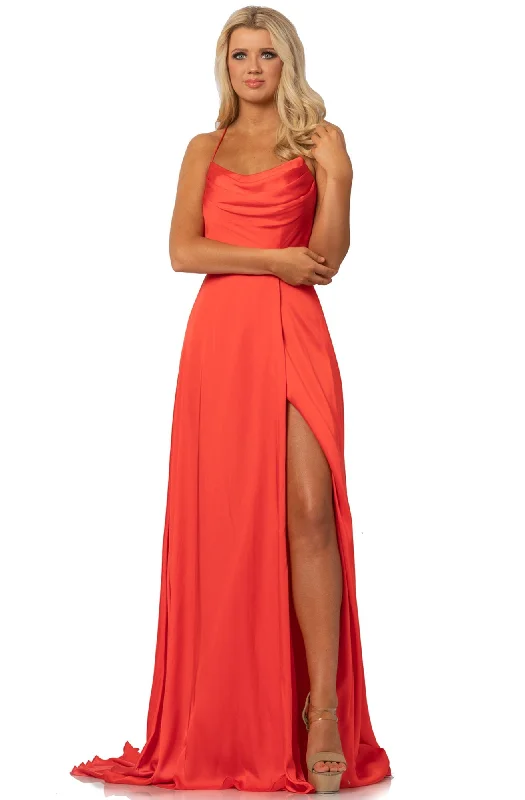 Formal Dress for Cruise Ship EventsJohnathan Kayne - Pleated Scoop A-Line Gown with Slit 2079SC