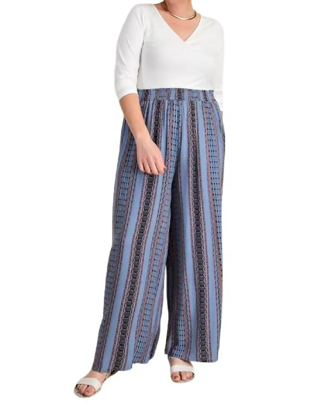 women's corduroy pantsCrinkle Rayon Wide Leg Pants In Blue