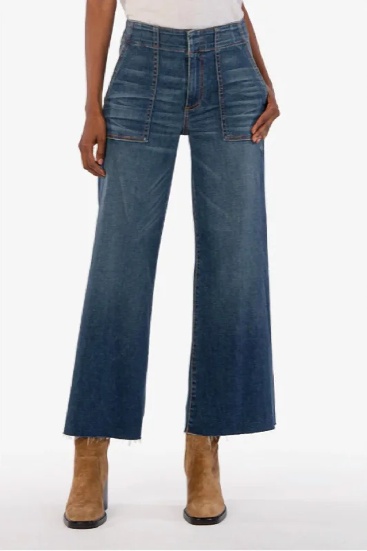 women's cool pantsMeg Fab Ab Wide Leg Jeans In Enchanted