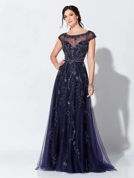 Formal Dress for Rustic ThemesMon Cheri - 119D48SC Beaded Tulle A-line Gown