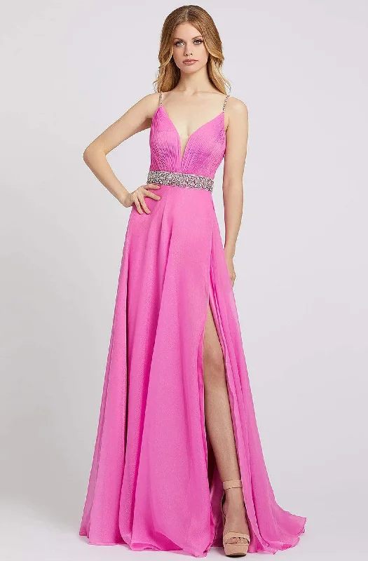 Affordable Formal Dress OptionsMac Duggal Flash - 48896L V-Neck Beaded Waist Formal Gown