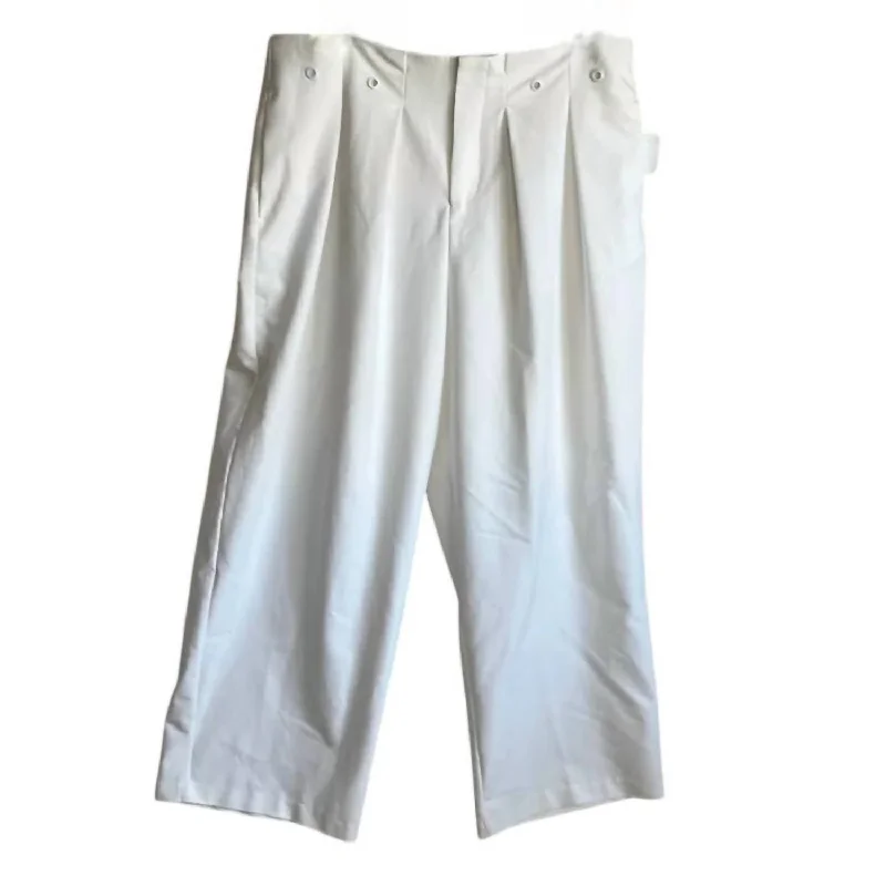 women's sophisticated pantsWomen's Grommet Waistband Pants In White