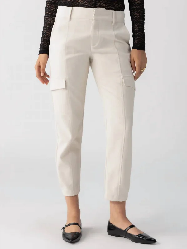 women's floral pantsPolished Cargo Pants In Toasted Marshmallow