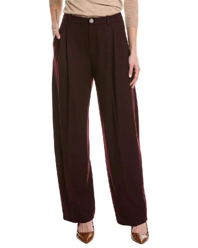 women's cropped pantsVince Pleat Front Wool-Blend Pant