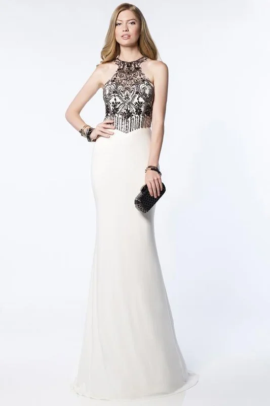 Formal Dress for Talent ShowsAlyce Paris - 1153SC Beaded Illusion Halter Mermaid Gown