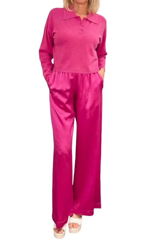 women's travel pantsBrynn Silk Pant In Pink