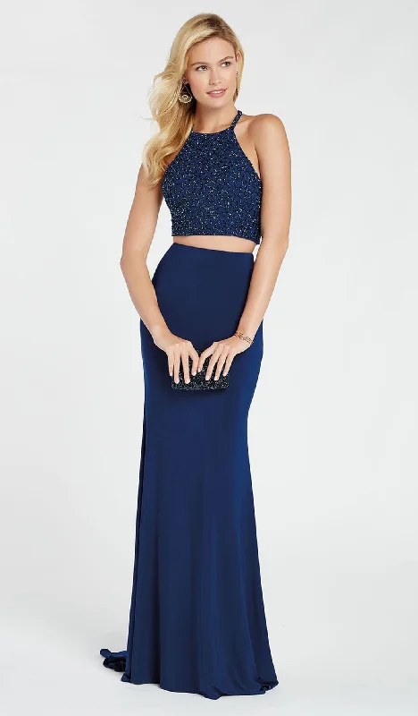 Formal Dress for Winter WeddingsAlyce Paris 60544 - Two Piece Embellished Halter Long Gown