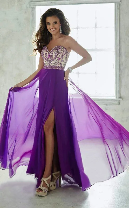 Formal Dress for Charity AwardsTiffany Designs - 46024SC Sparkling Sweetheart High Slit Gown