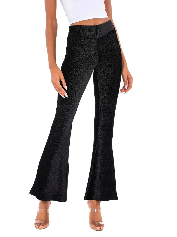 women's wide-leg pantsSo Charming Velvet Flare Pant In Black