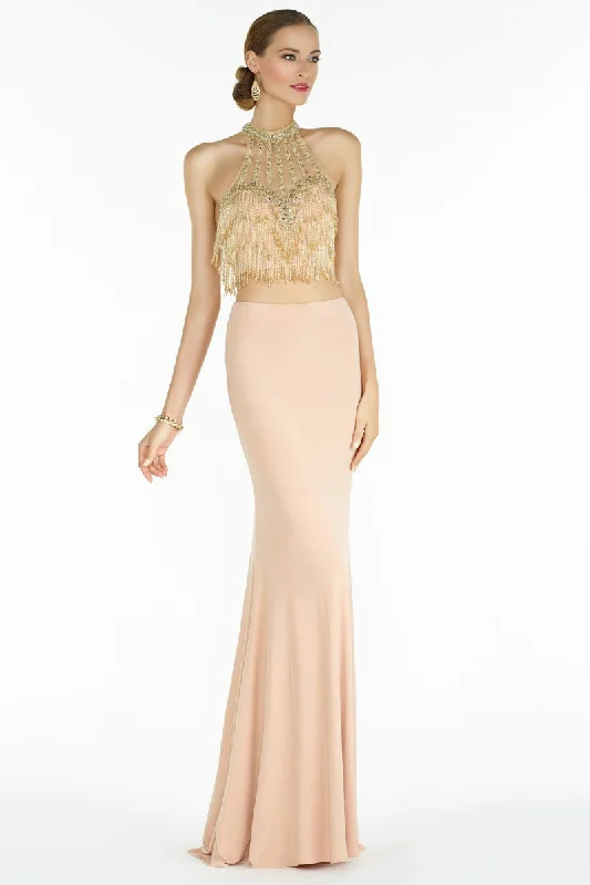 Formal Dress for Holiday PartiesAlyce Paris 2605 - Embellished Tassel Croptop Two-Piece Gown