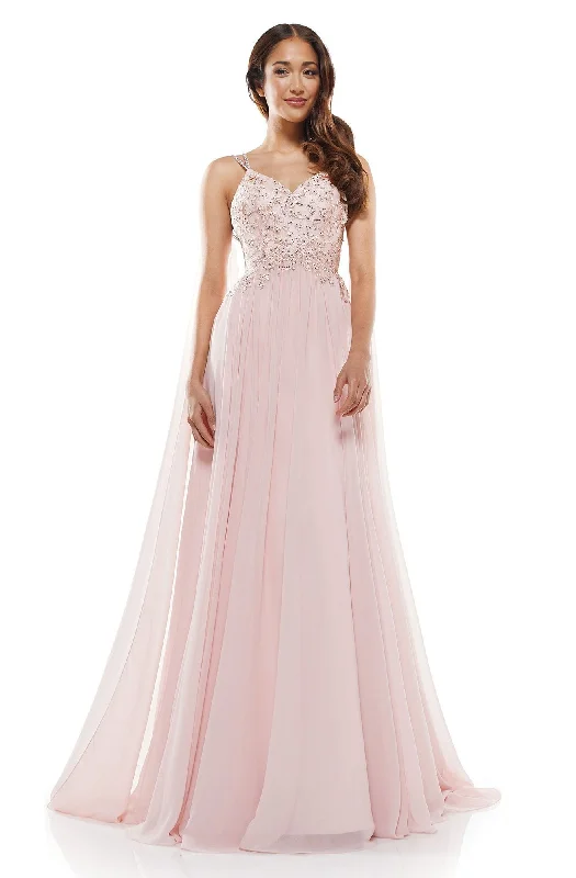 Formal Dress for Polo MatchesGlow Dress - Beaded Lace Bodice Chiffon Cape Long Gown G927S